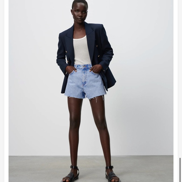 ZARA Double Breasted Gold Buttoned Blazer - Picture 6 of 13